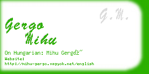 gergo mihu business card